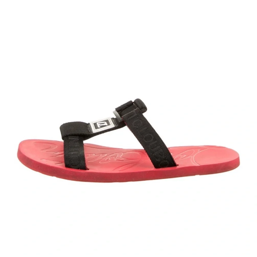 Christian Louboutin Red and Black Sandals - Picture 3 of 6